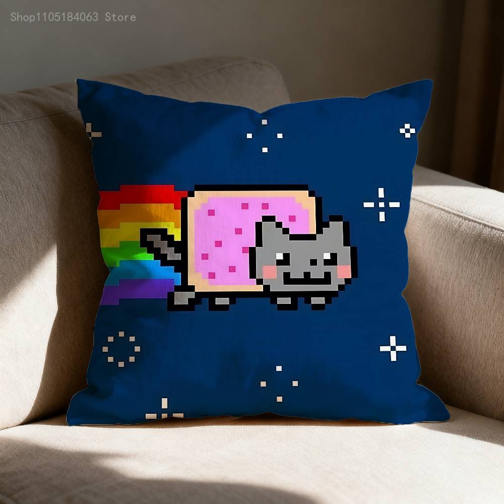 NNyan Cat Throw Pillow Case For xcm xcm xcm Square Car Pillowcase Home Bedchamber Decor Gift