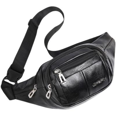 Fashionable Waist Bag for Men, PU Large Capacity Casual Shoulder Bag, Versatile and Multifunctional Cashier Bag