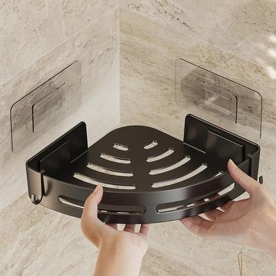 2/1 PCS Adhensive Bathroom Shampoo Holder Shower Caddy Shelves Storage No Drill Shelf Corner Towel Shelves For