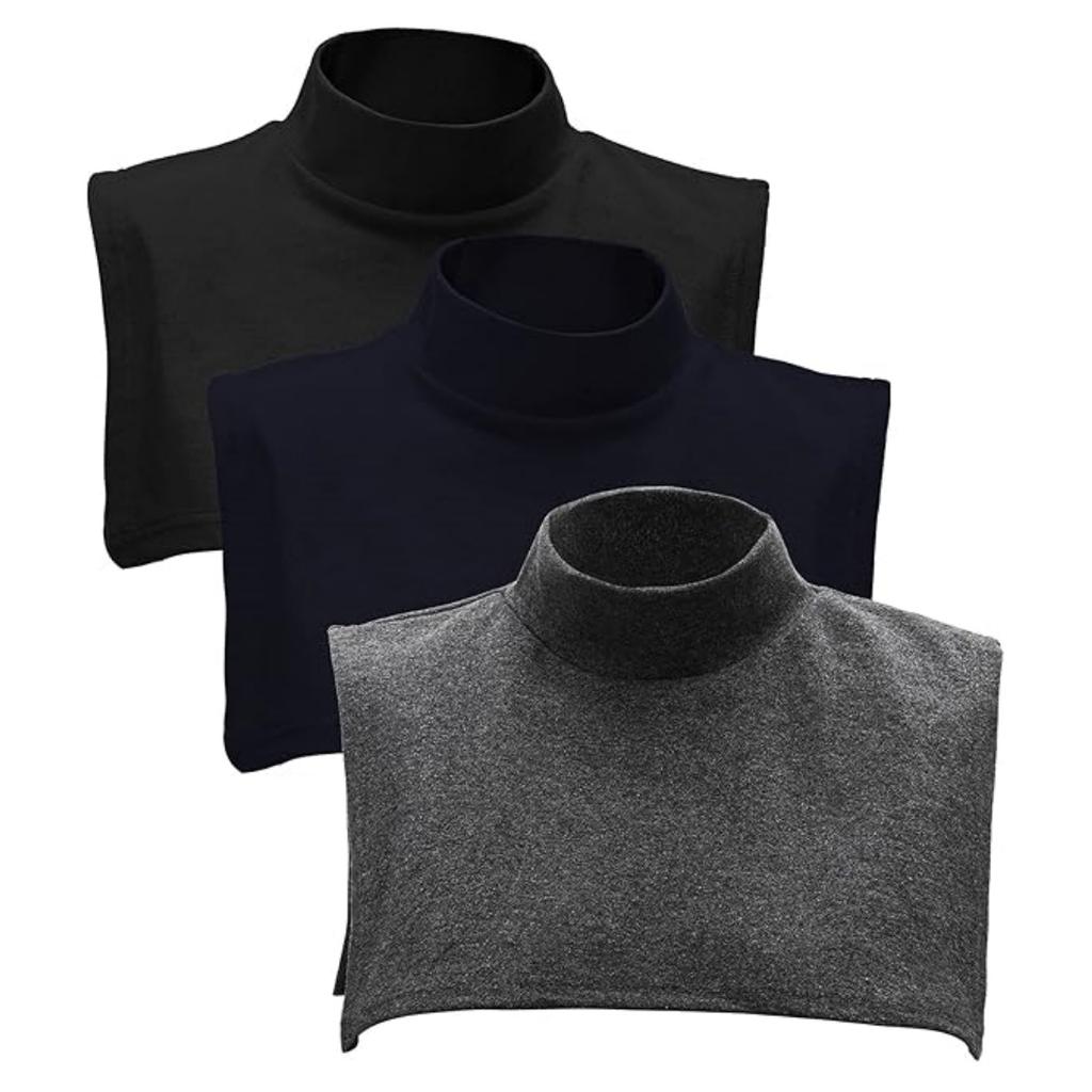 3 Pcs Fake Turtleneck Dickey Detachable Collars Set Half Top Mock Blouse Collar for Women Men Casual