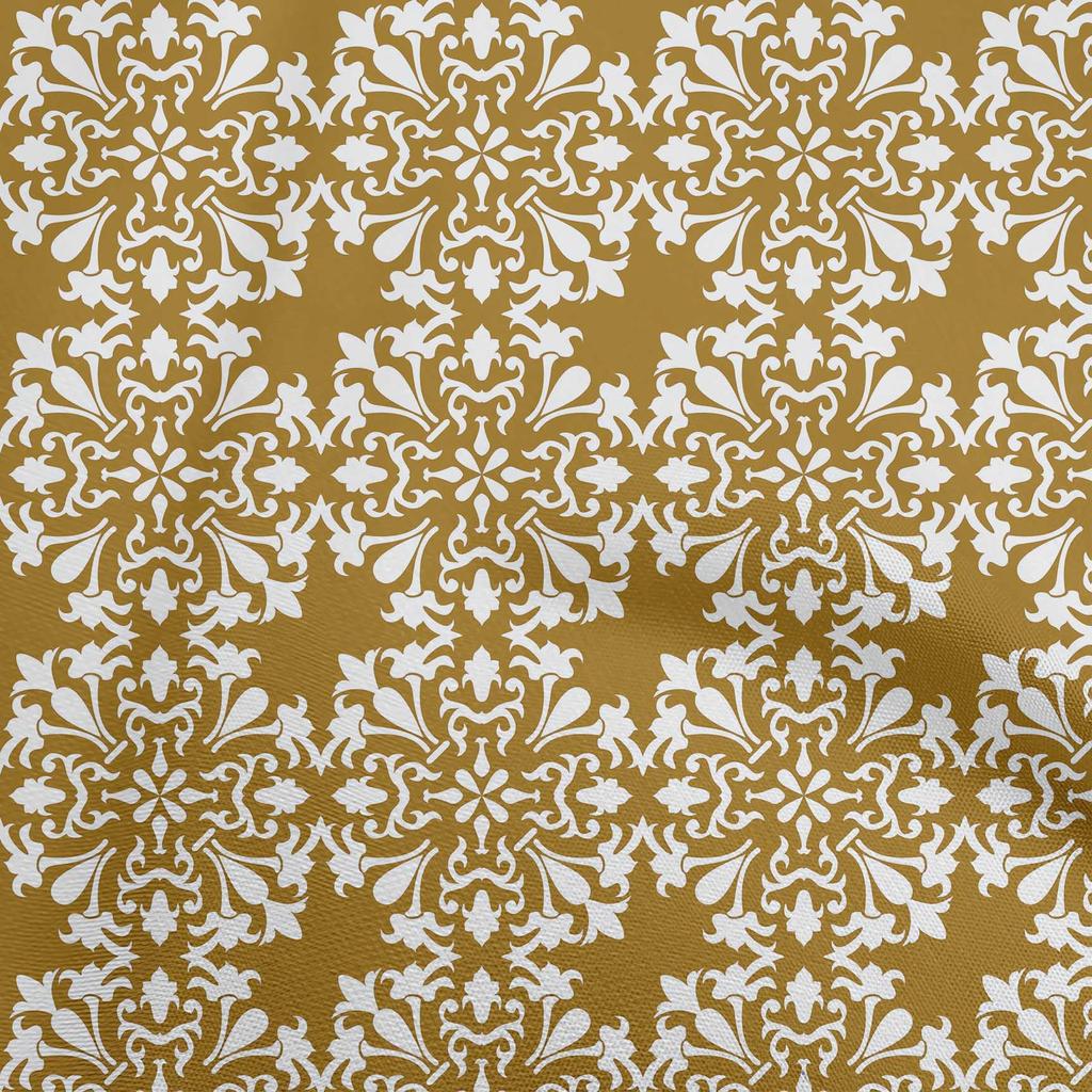 oneOone Cotton Poplin Dark Olive Green Fabric Asian Block Floral Fabric For Sewing Printed Craft Fabric By The Yard 42 Inch