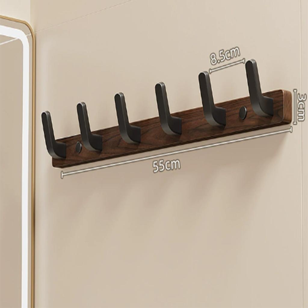 Coat Rack Wall Mount Shelf Entryway Wall Hanger for Towels Wooden Coat Hooks Hook Storage Rack for Bedroom Bathroom Kitchen
