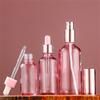 5/10/15/20/30/50/100ml Transparent Pink Glass Bottle with Pipette, Refillable for Serum & Oil, Empty