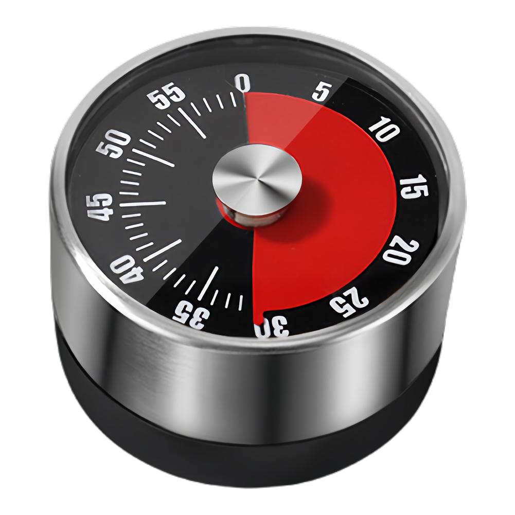 Mechanical Countdown Timer Stainless Steel Kitchen Machinery Timer 60 Minute Magnetic Alarm Reminder for Student Learning