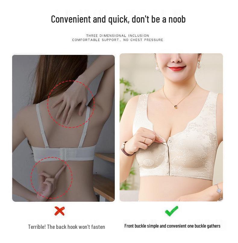Nahtloser Jacquard-Westen-BH mit Knopfleiste für Übergrößen für reife Frauen