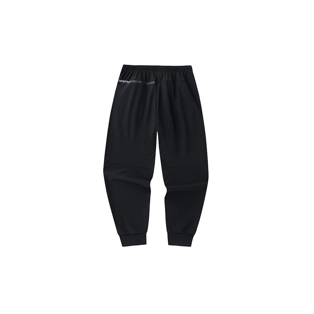 Anta Training Series Simple Casual Tapered Fleece Knit Sports Pants Men Bottoms Basic-Black 152347317-1