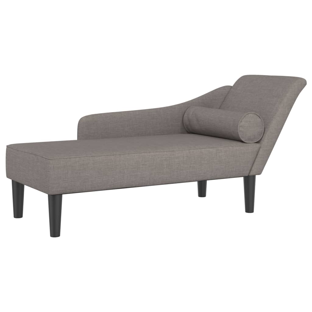 Vidaxl Szezlong Z Poduszkami, Taupe, Tapicerowany Tkaniną