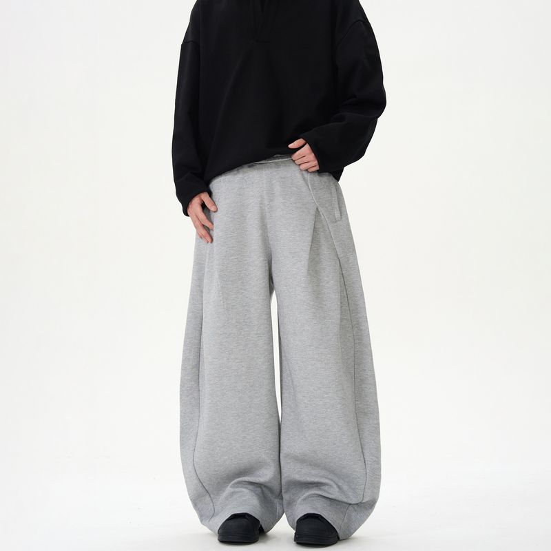 Kisko New American Deconstruction Design Wide-Leg Curved Knife Sweatpants Men and Women Loose Blazer Fashion Brand Pants