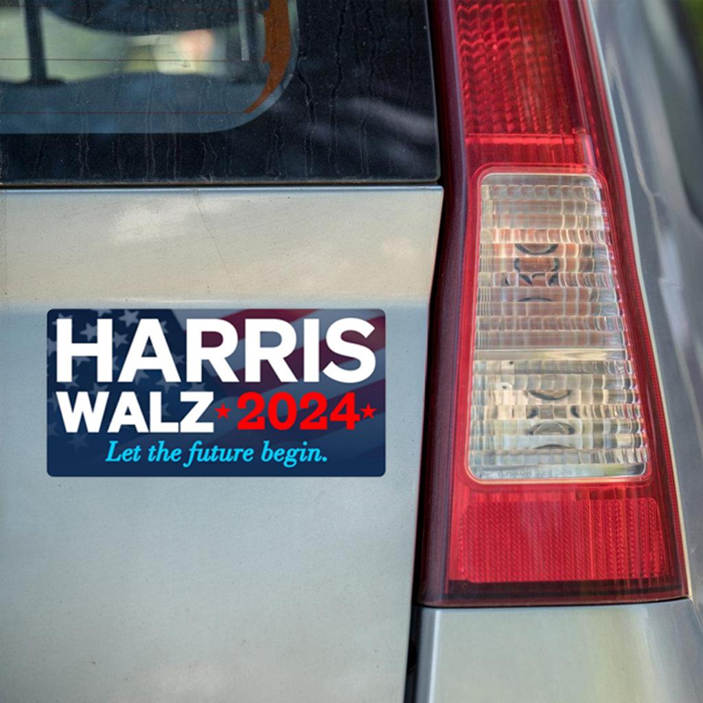 10 Pack Car Bumper Window Stickers Harris Walz 2024 Stickers 8x4inch Car Exterior Adhesive Stickers Easy Installation
