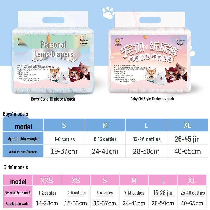 Disposable Dog Diapers: Pull-Up Pads for Male & Female Small Dogs, Leak-Proof Physiological Belt.
