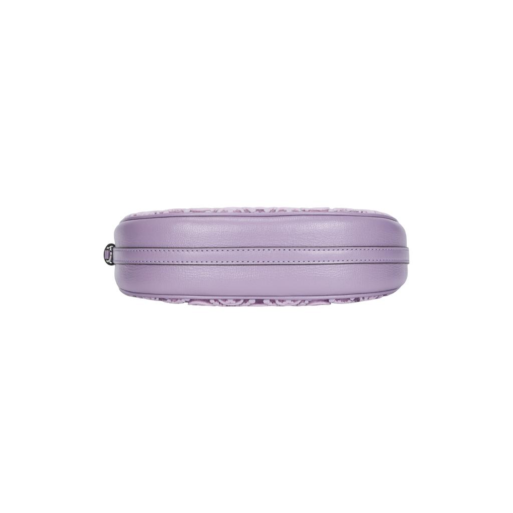 Tory Burch T Monogram Metallic Hardware Signature Pattern Crescent Bag Women handbags Light-Purple 162023-500