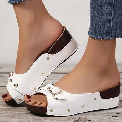 Fashion Women Sandals Slip On Heels Sandals With Platform Shoes Women 2024 New Summer Sandals Heeled Slippers Wedge Zapatos Mujer