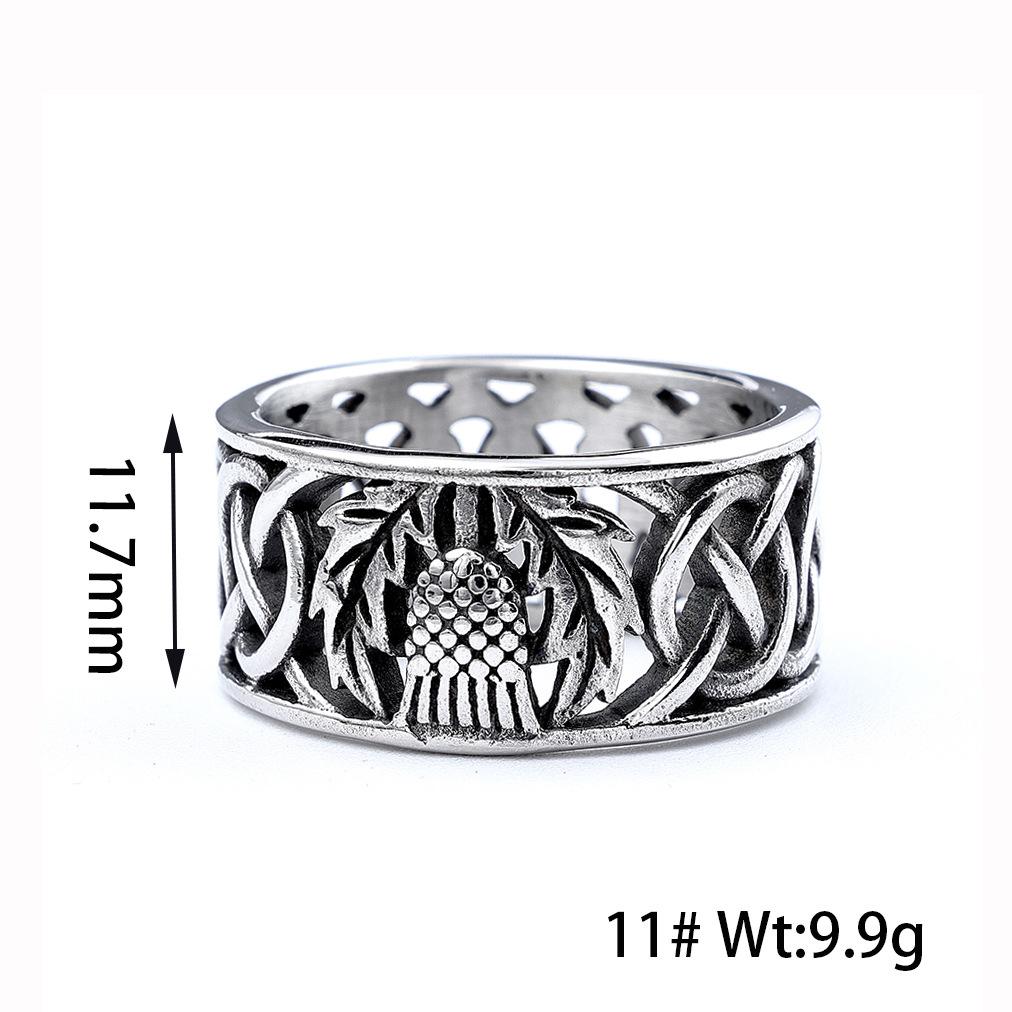 Jewelry, Ethnic Style Multi-Specification Ring, Pineapple Leaf Shape Stainless Steel Ring