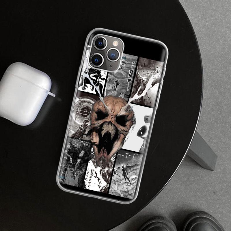 One P-Punch-Man Garou Phone Case Cover for iPhone 11 12 13 Mini 14 15 Plus 16 Pro Max 17 Air 7 8 + SE Art Customized Fundas 11 1