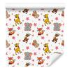 Animal Wallpaper White and Coral for Living Room and Bedroom 50x1000