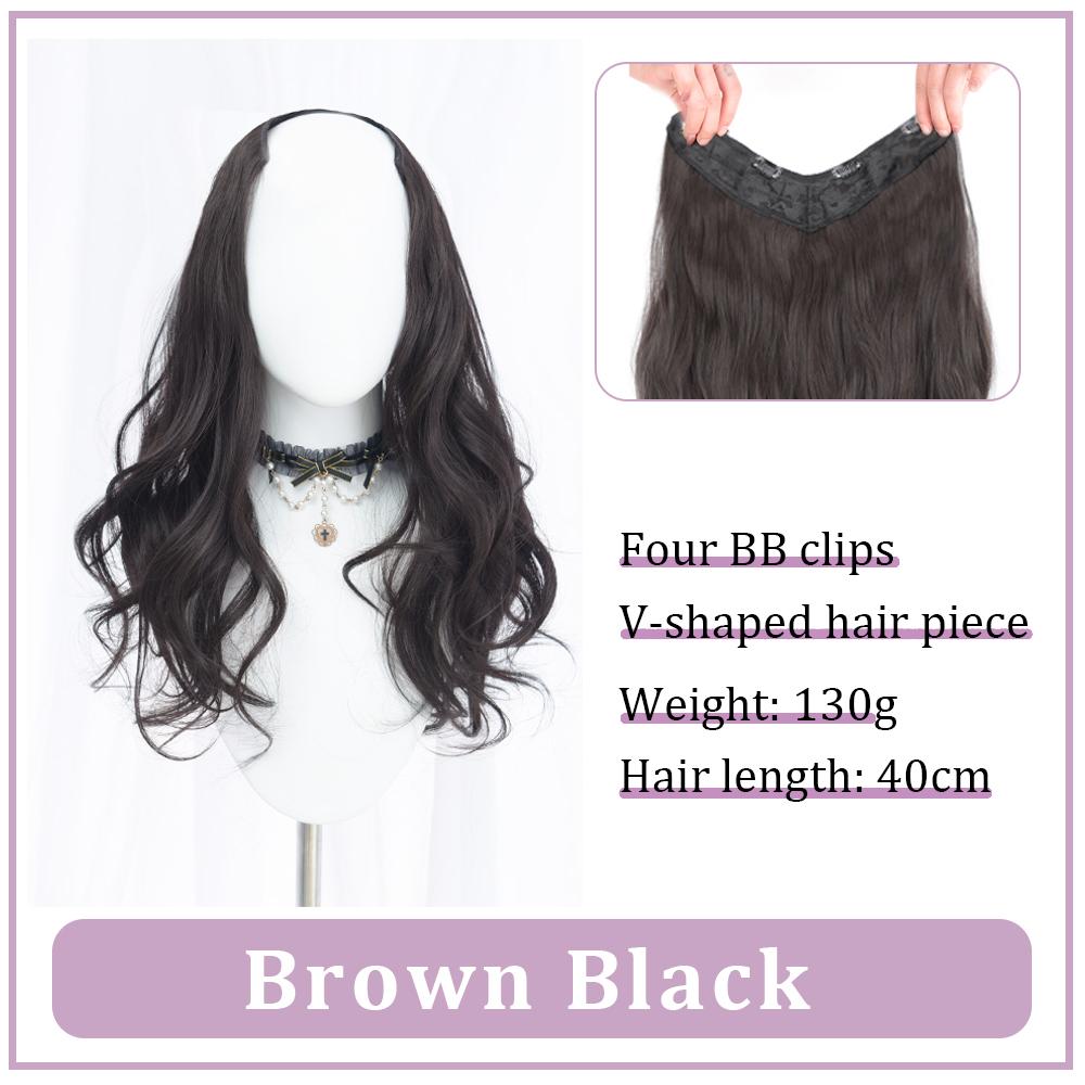 

Длинные волнистые синтетические волосы для наращивания, 4 клипсы в цельном парике для женщин, синтетические клипсы для наращивания волос