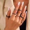 Five-piece cold style fashion ring combination, Korean version of personalized index finger ring, simple Internet celebrity ring hand jewelry