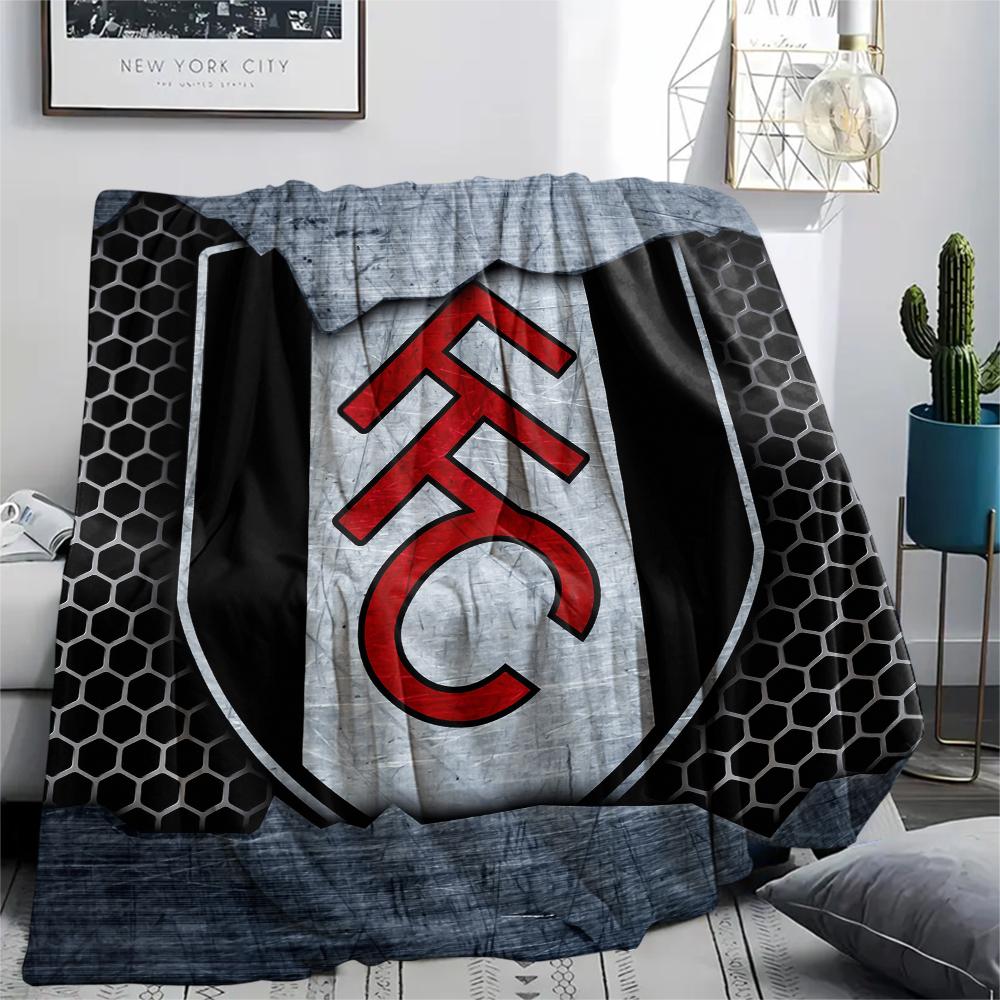 Fulham FC Pattern Flannel Blanket, High Quality Comfortable for All Seasons, Home Decor, Warmth and Comfort, Perfect for Gifts.
