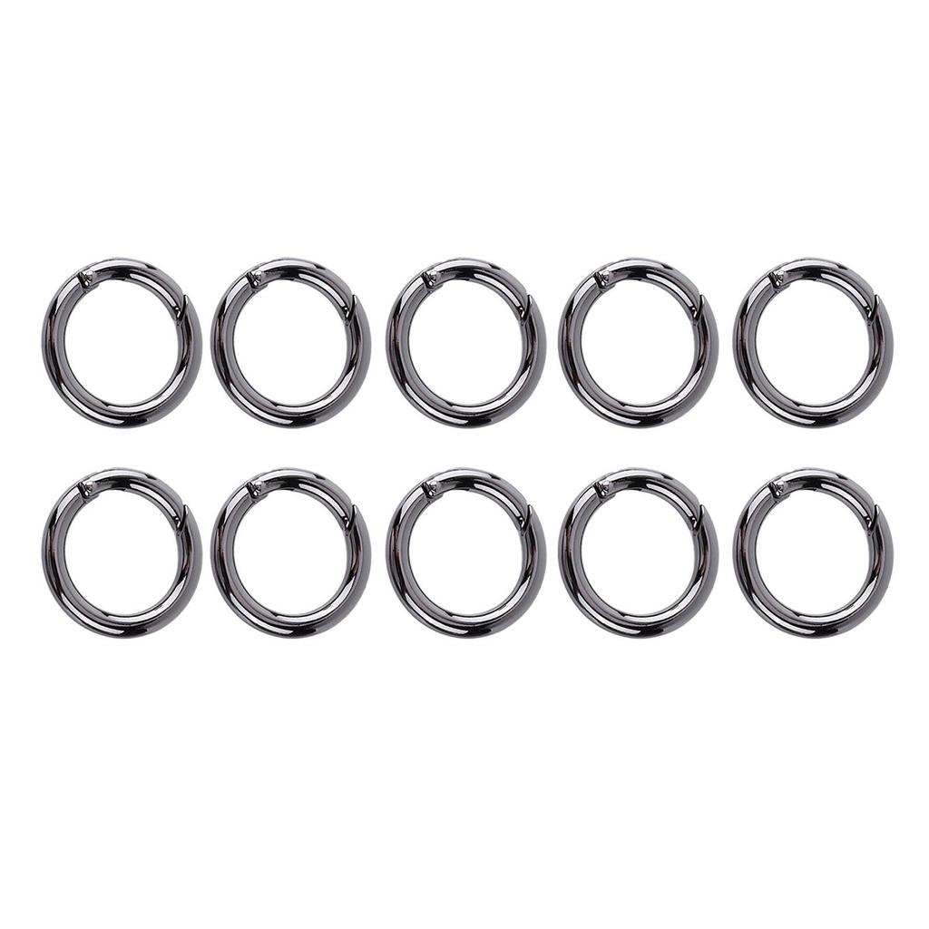 10PCS Metal Spring O Rings Zinc Alloy 28mm Round Carabiner Clips Keyrings Snap Hook Buckle for DIY Purse Shoulder Bag