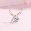 S925 Sterling Silver Bow Pendant Necklace - Women's Simple Luxury Zircon Clavicle Chain