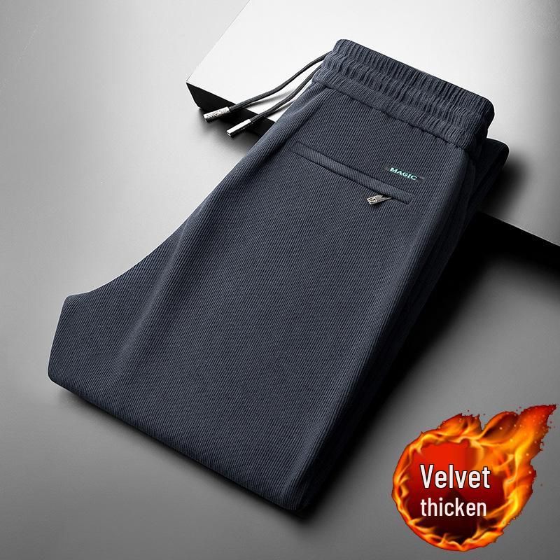 

Мужские вельветовые брюки на флисовой подкладке - Эластичные, Свободного кроя, Прямого покроя для осени и зимы XXL