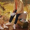 New Balance JHI Velvet Jackets Unisex Khaki Stand Collar Moderate NQA89013-IV