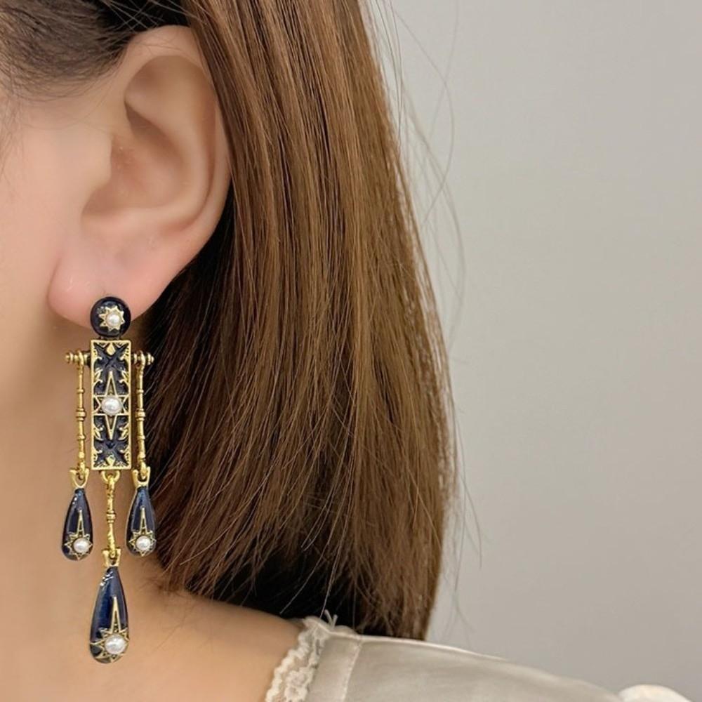 Bohemian Style Waterdrop Earrings Tassel Pendant Earrings Elegant Vintage Dangle Earrings  Dinner