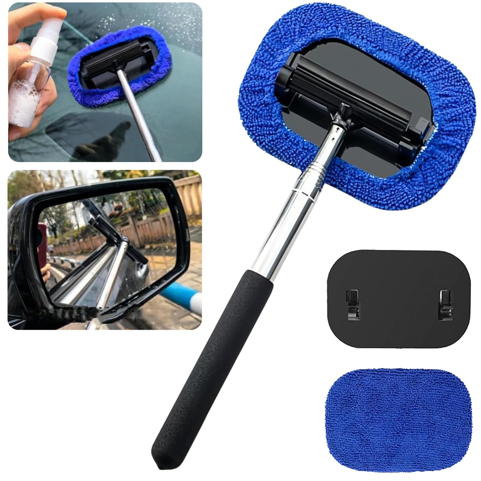 

OTIMORA Car Window Cleaning 1m Long for Interior Window Car Rotating Car Interior Easy to Car Home Use Mop, Ultra-Thin, Extendable, Handle, Cleaning,