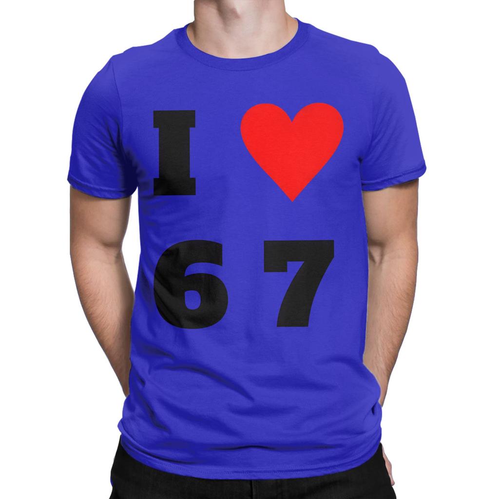 I Heart 67 T Shirt Summer Pure Cotton T Shirts For Unisexs Harajuku Casual Tshirt Short Sleeves Y2k Retro Tops