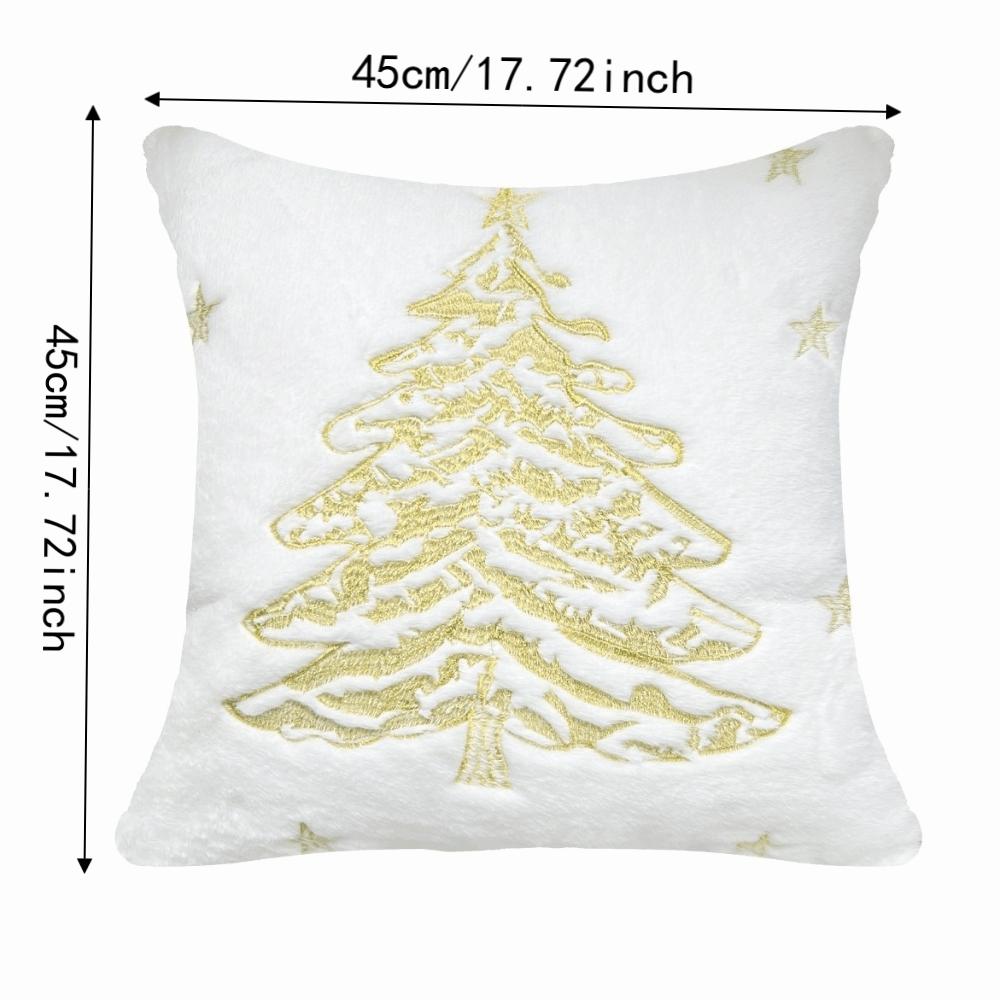 Embroidery Plushie Pillow Case 45x45cm Cushion Cover New Throw Pillow Cover Christmas Decor