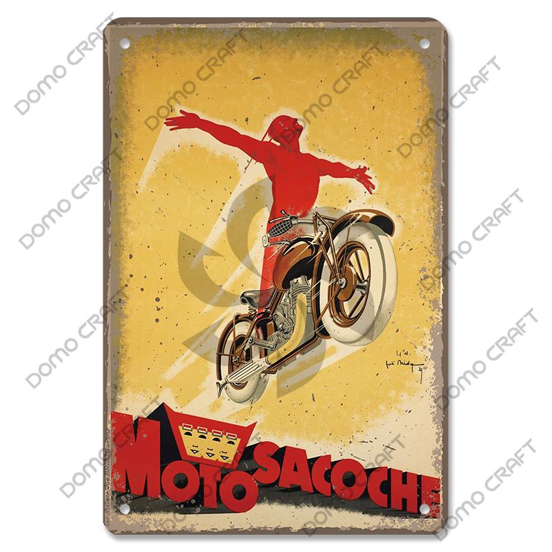 Motorcycle Vintage Poster Metal Plate Cafe Racer Festival Race Bred Motorcycle Metal Tin Signs Wall Decor Riders Club Man Cave