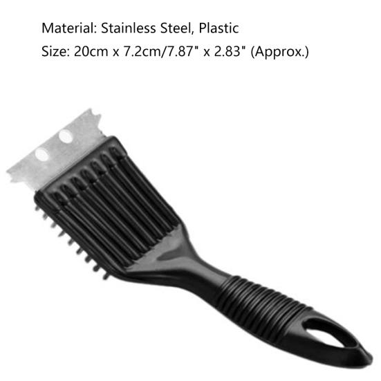 Kartáč na čištění grilu Bezpečná nepřilnavá plastová rukojeť Čistič grilů Ocelová škrabka do kuchyně
