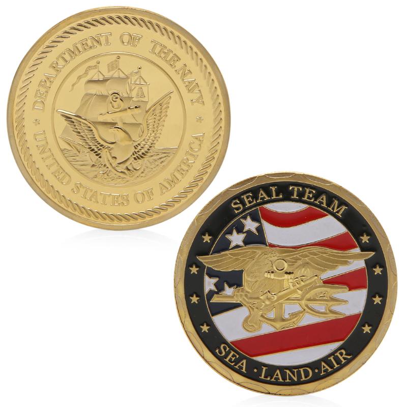 

Sea Land Air Seal Team Позолоченный памятный вызов Монета Токен Арт-подарок