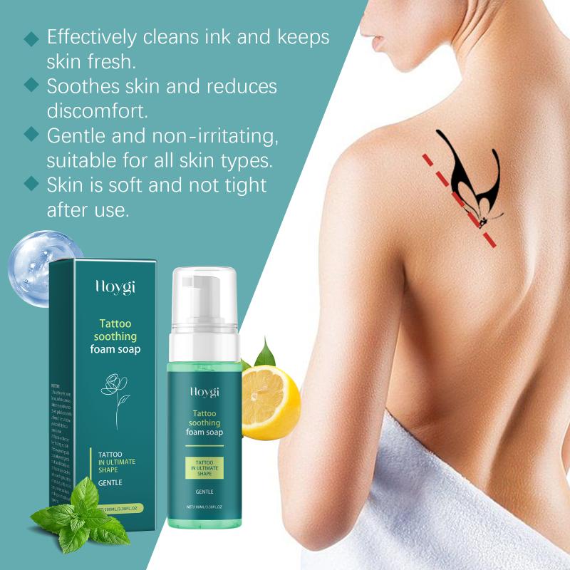 Hydrating Tattoo Cleaning Mousse Fragrance Free Deep Cleansing Moisturizes Skin Color Safe for Sensitive Tattooed Skin