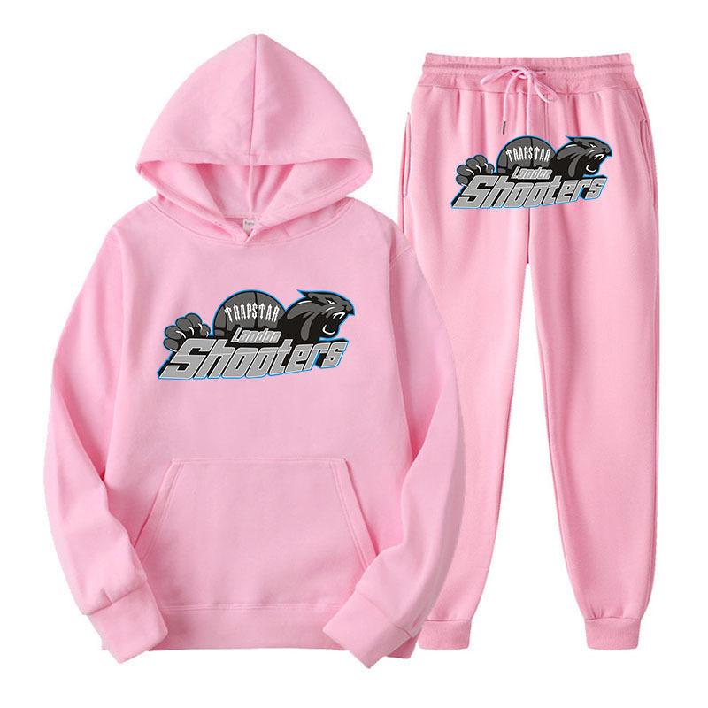 Printed Sportswear Men's Two-piece Loose Hooded Sweatshirt Set