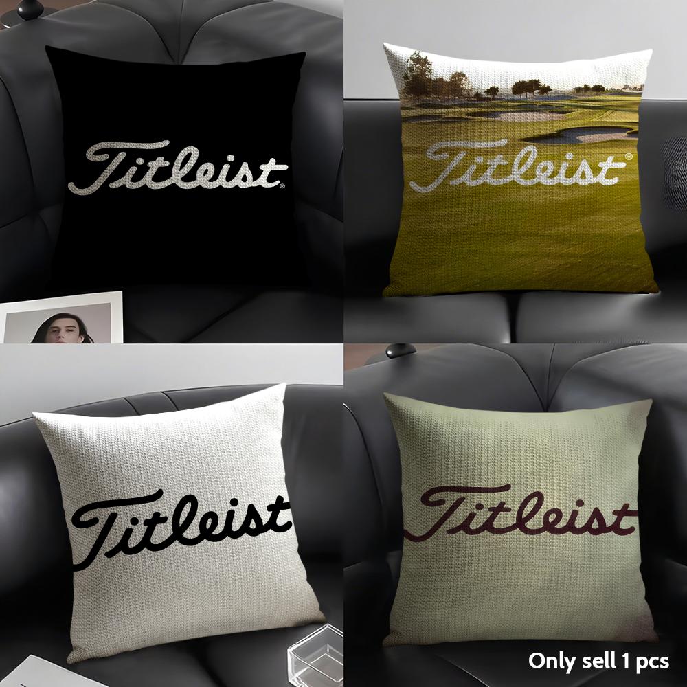 Golf Sports T-Titleists Cushion Cover Natural Linen Organic Fabric Double-Sided Printing Sofa Home Decor Gift Pillow Case