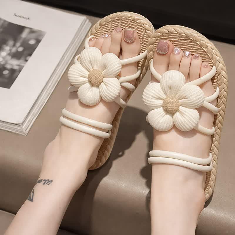 Женские плоские римские пляжные сандалии FOOTOPPO 36-37 грязно-белый