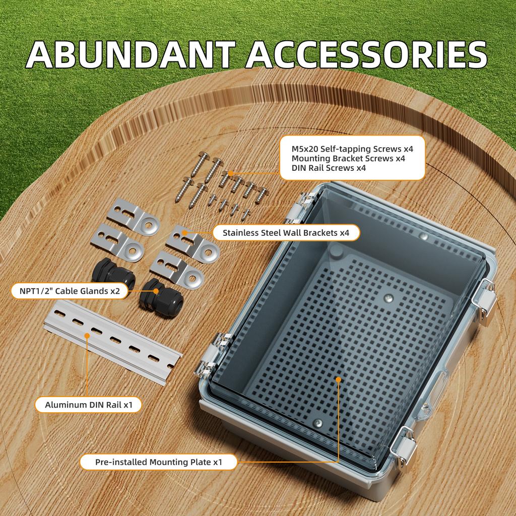 DaierTek Outdoor WiFi Enclosure Weatherproof Locking Outdoor WiFi Box Plastic Waterproof Switch Router Enclosure Box 8.7x6.7x4.3