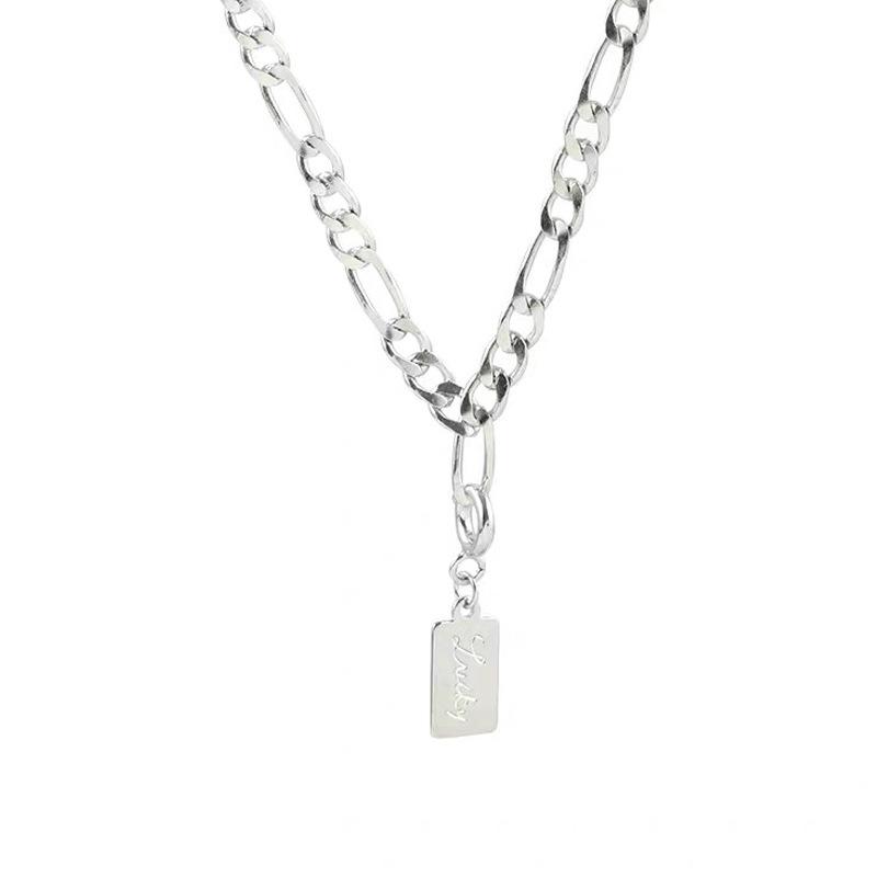 

Цепочка с квадратной картой Lucky Letter ожерелье женское ретро женское модное темпераментное холодное стильное цепочка на ключицу