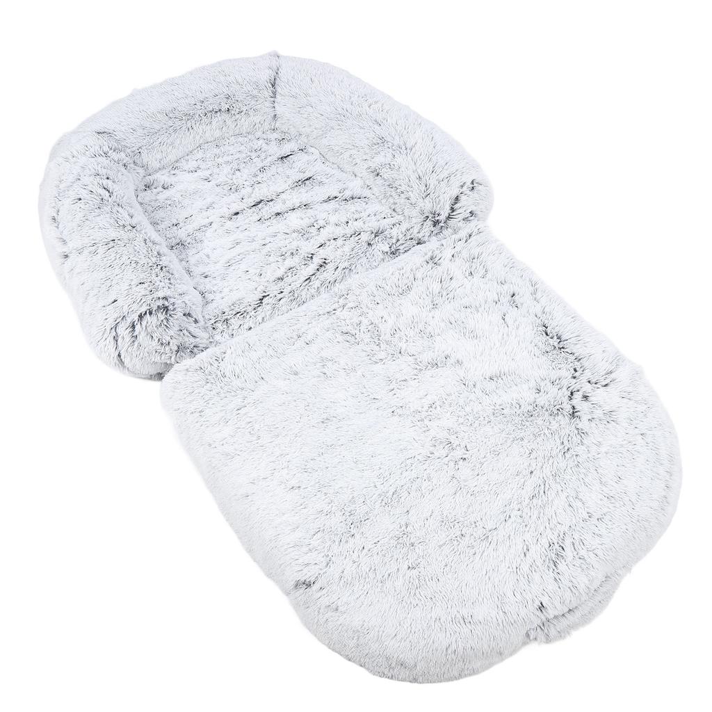 Winter Dog Bed 180x115x25CM Foldable PVC Bottom Human Size Dog Bed for People Pet Light Grey