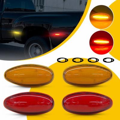 4PCS Amber Red Lamp Side Wheel LED Marker Light for 1999-2014 GMC Sierra 3500HD