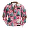 Men's Fashion Christmas Printed Corduroy Zipper Shirt