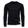 Nuova Camicia a Maniche Lunghe da Uomo a Tinta Unita con T-shirt di Cotone Sotto