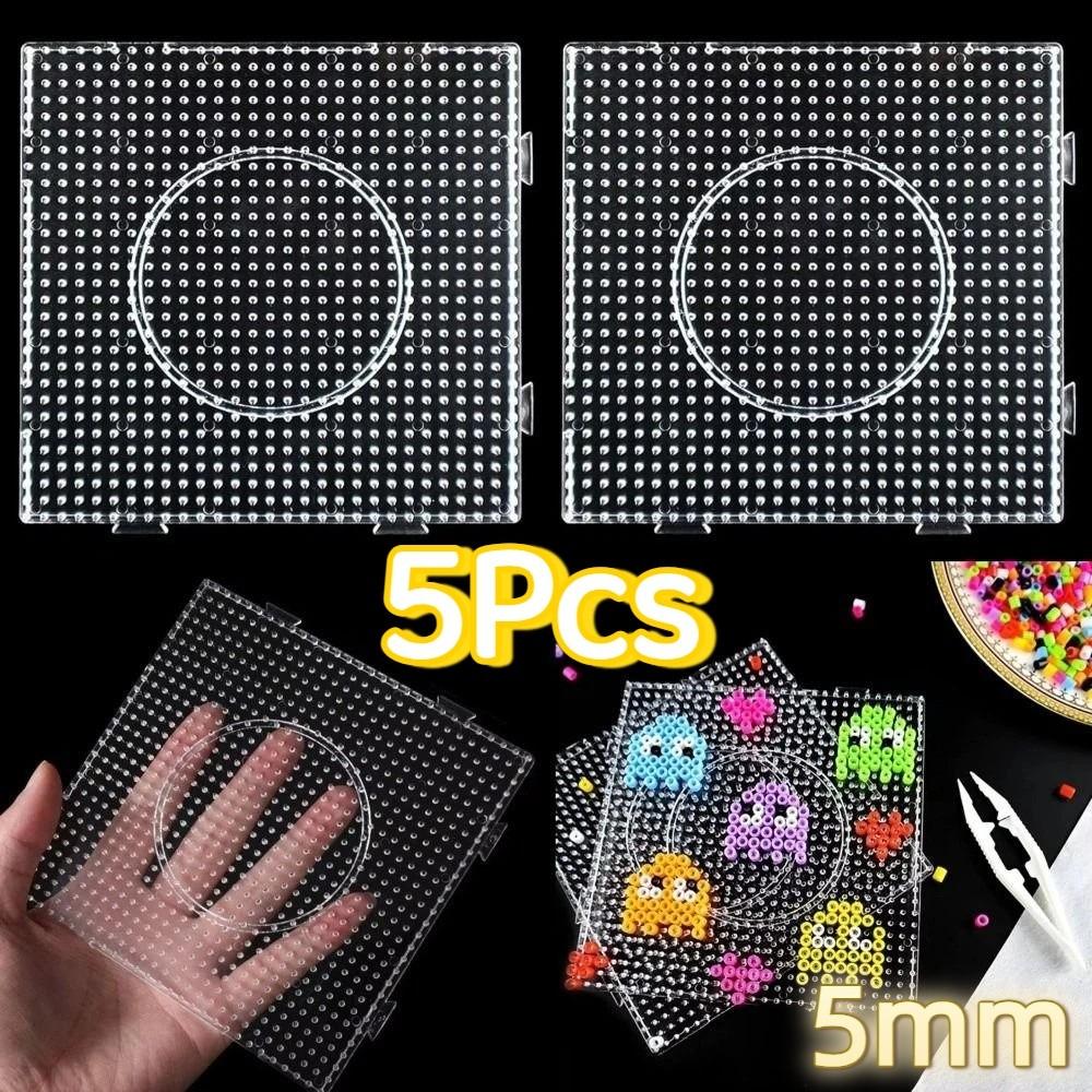 5Pcs DIY Fuse Beads Pegboards 5mm Beads Hama Beads Pegboards Melting Beads Boards  Puzzle Making