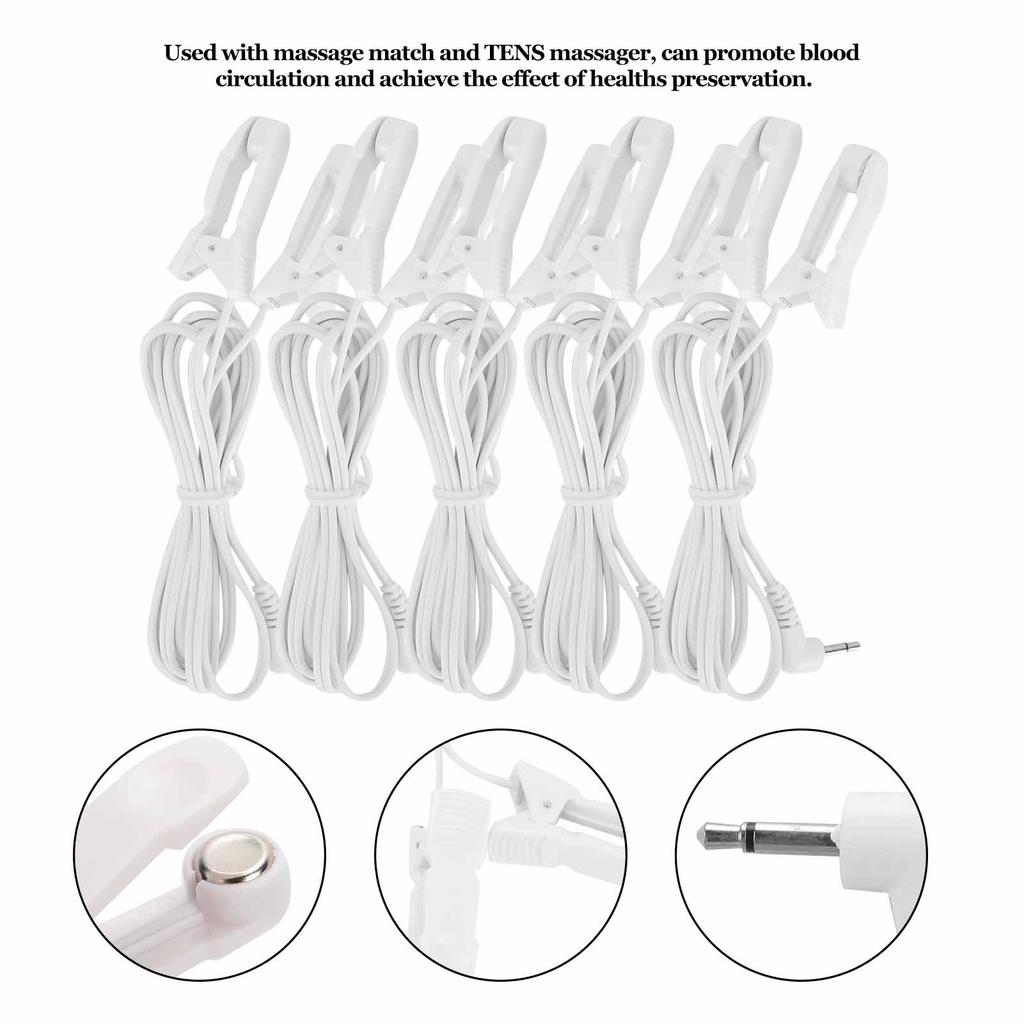5pcs 2.5mm Ear Clip Electrode Wire Connecting Cable for Digital TENS Massage Machine