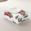 Castle Fairy Christmas Red Truck Throw Blanket Watercolor Green Pine Trees Fleece Blanket for Kids Teens Adults Xmas Farmhouse