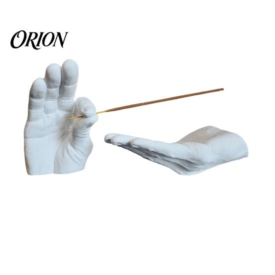 Decorative Home Accessories Creative Hand Shape Incense Burner, Resin Ornament, Burner & Ash Collector Artistic Sculpture Set for Office Desk