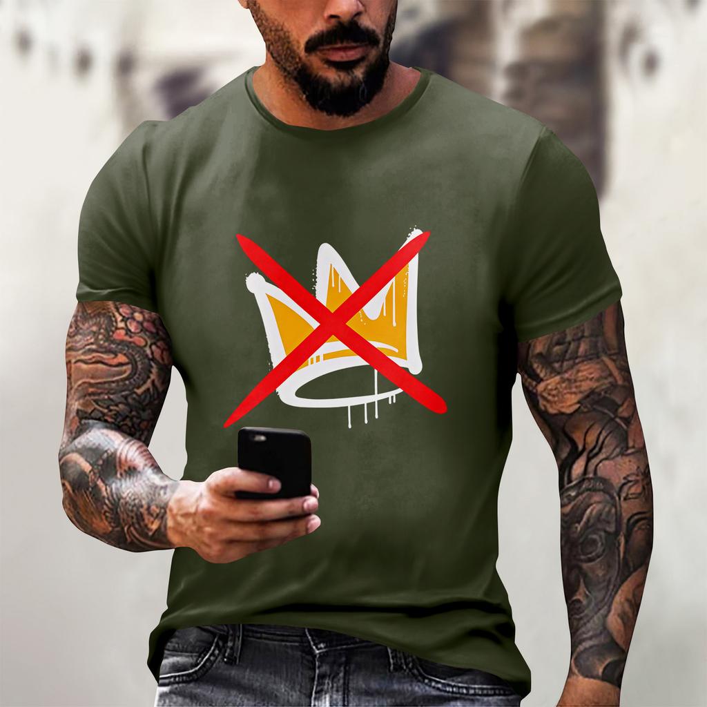 Men's  Neck Short-Sleeve T-Shirt With American Political Print
