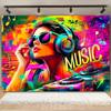 Disco Music Flash Stage Theme Party Photography Background, Adult Birthday Party, Home Decoration Photography Studio Background