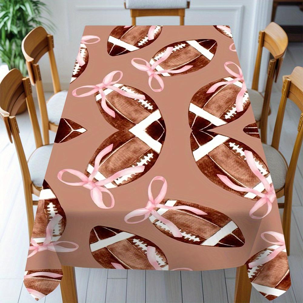 1pc Tablecovers Rugby Pattern Tablecloth, Party Rectangular Tablecloth, Lightweight Polyester Material, Perfect Choice for Spring And Summer Decoratio